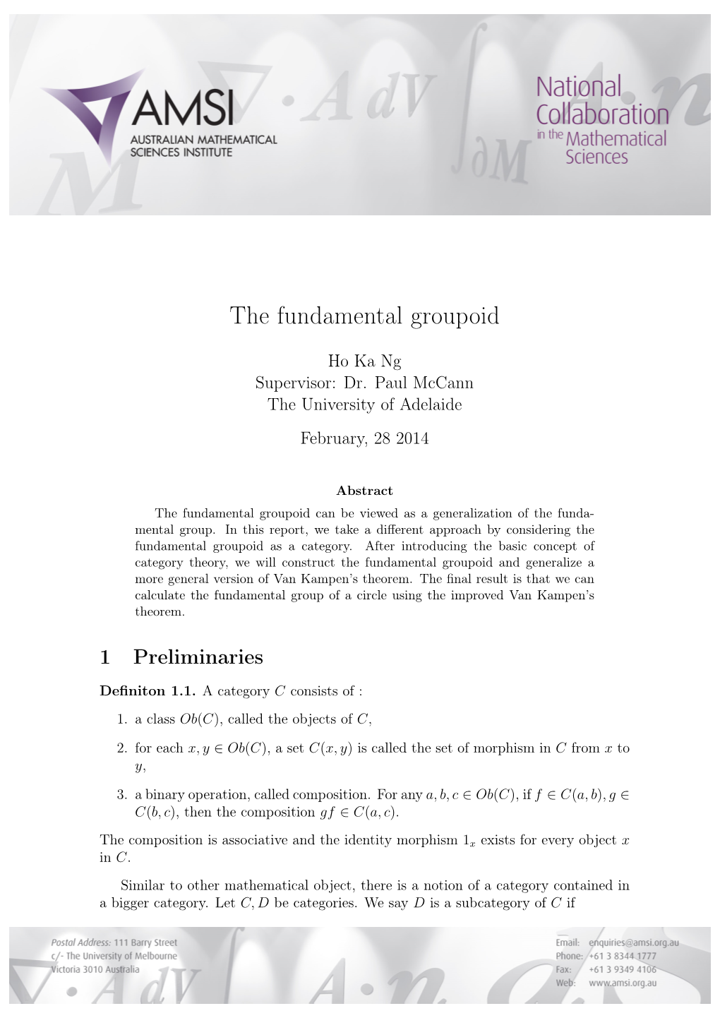 The Fundamental Groupoid