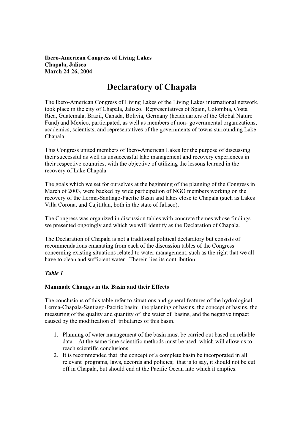 Declaratory of Chapala