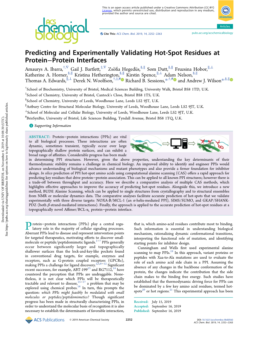 Predicting and Experimentally Validating Hot-Spot Residues at Protein−Protein Interfaces † ∇ ‡ ∇ § ∥ § ∥ ∥ ⊥ Amaurys A