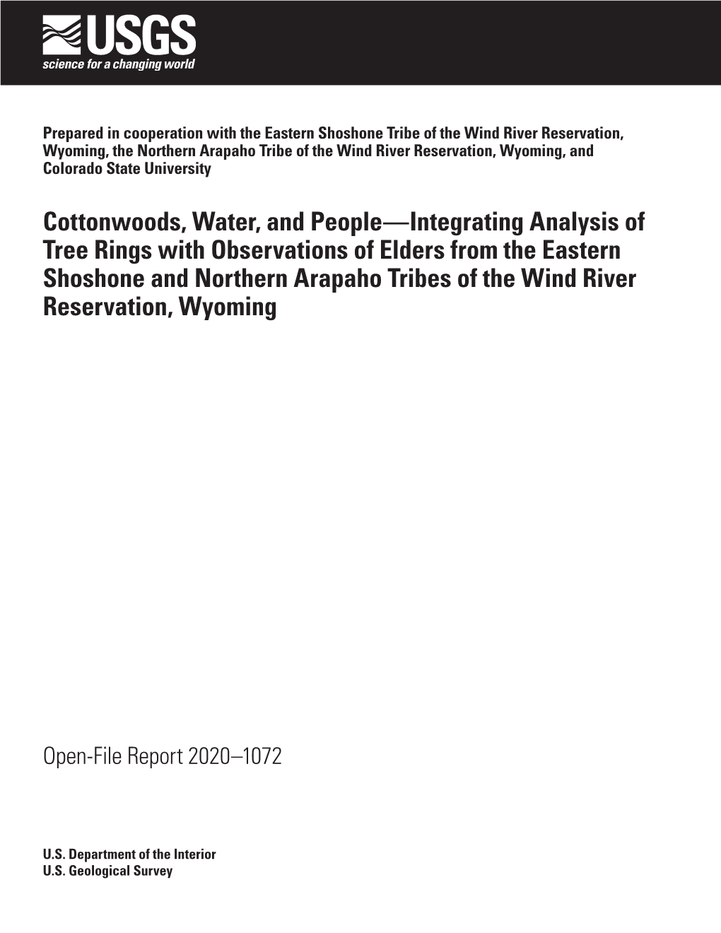 Cottonwoods, Water, and People—Integrating Analysis of Tree Rings with Observations of Elders from the Eastern Shoshone and No