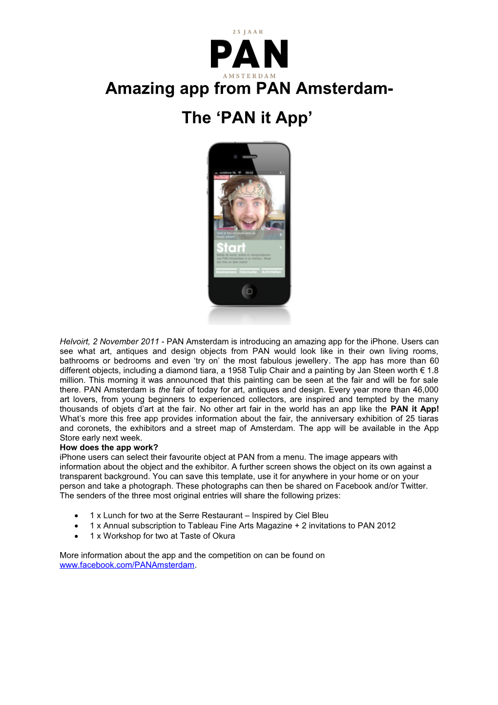 Amazing App from PAN Amsterdam