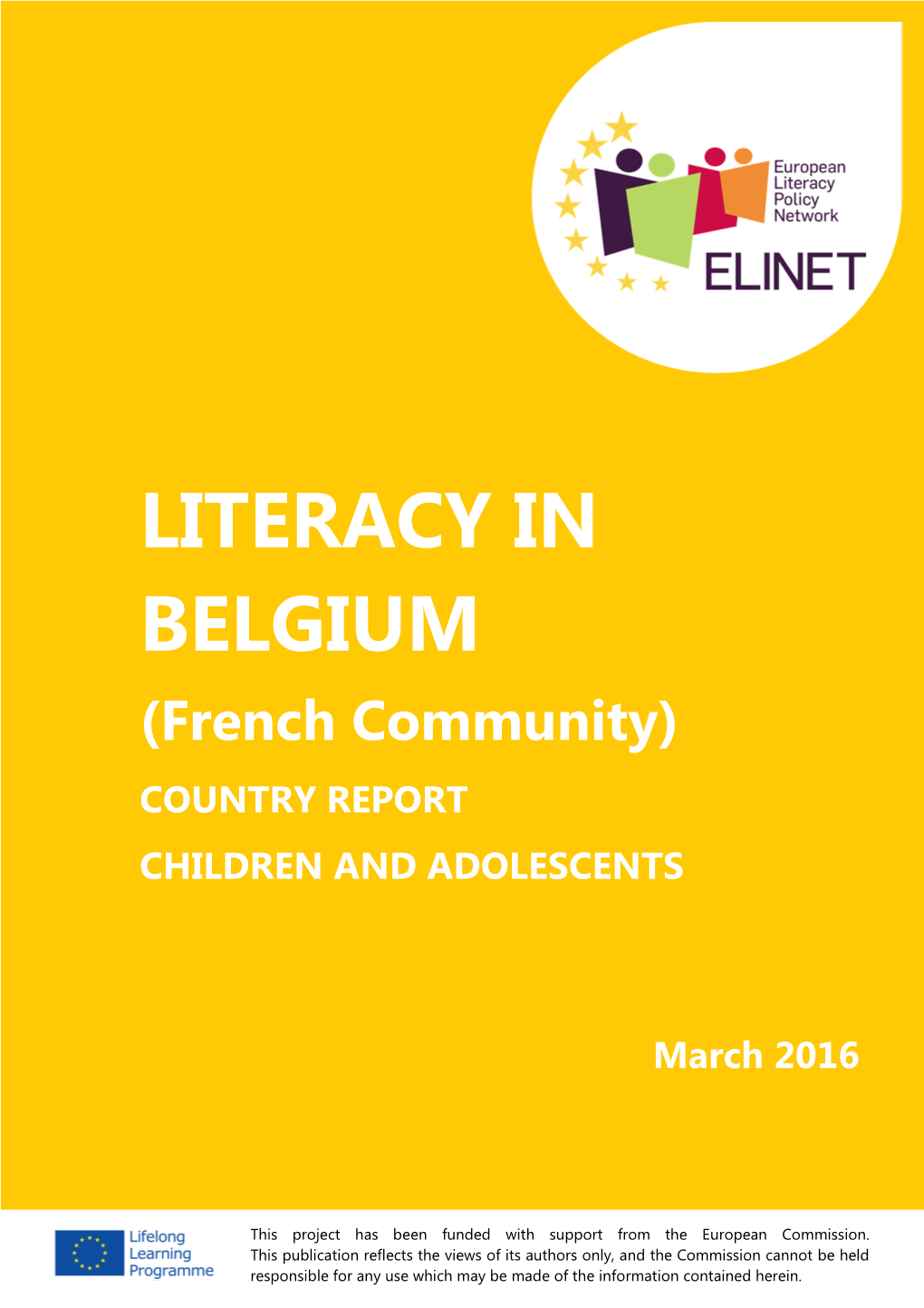 LITERACY in BELGIUM (French Community) COUNTRY REPORT CHILDREN and ADOLESCENTS