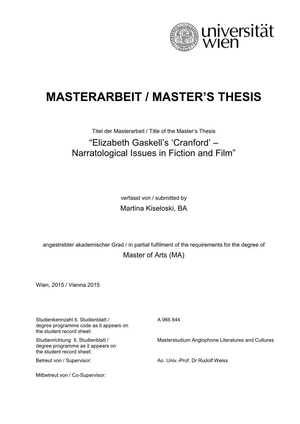 Masterarbeit / Master's Thesis