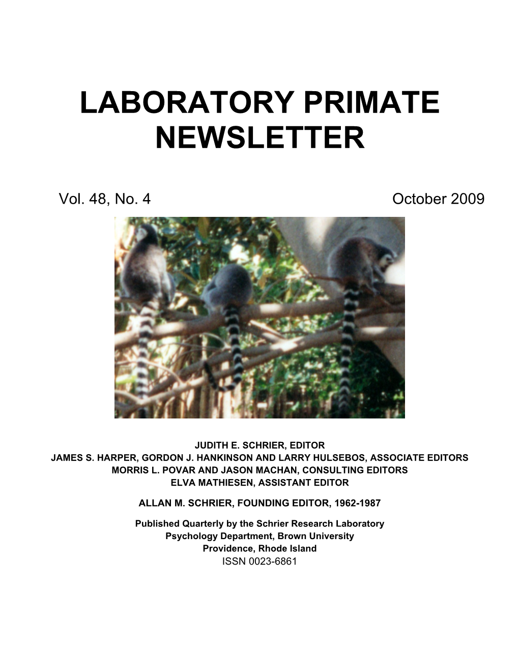 Laboratory Primate Newsletter