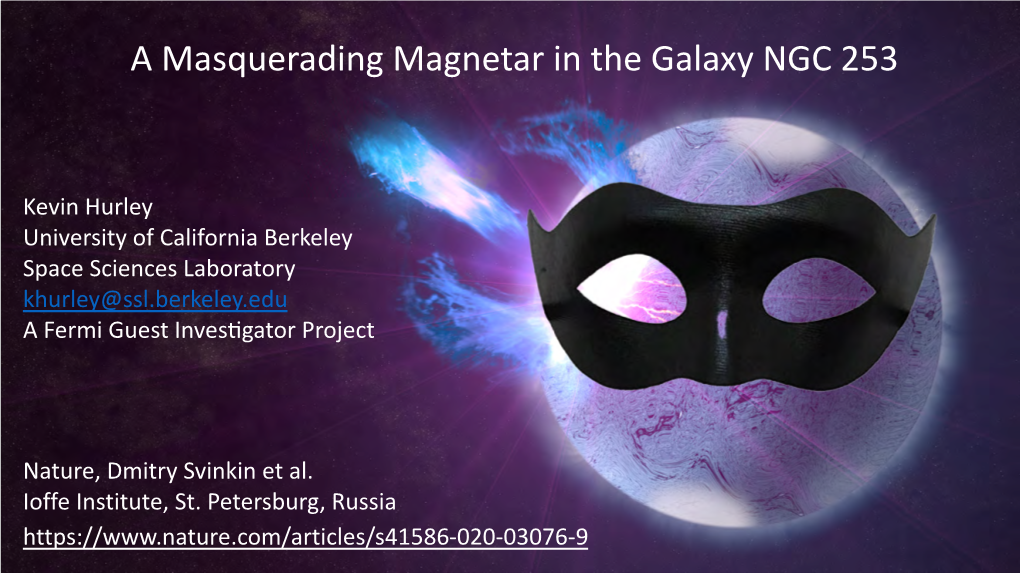 A Masquerading Magnetar in the Galaxy NGC 253