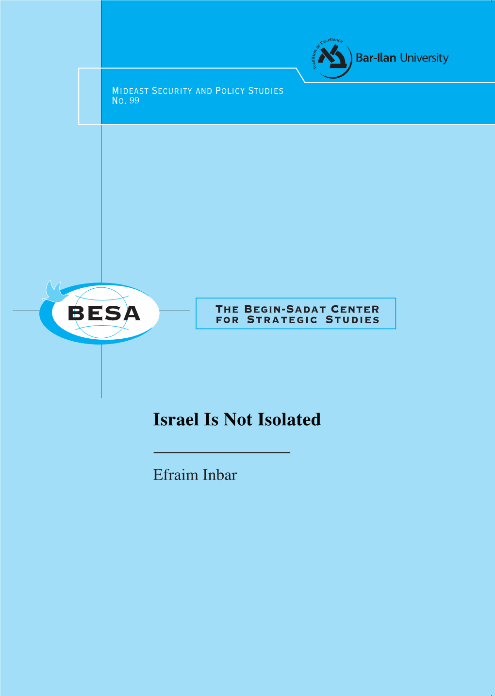 Israel Is Not Isolated