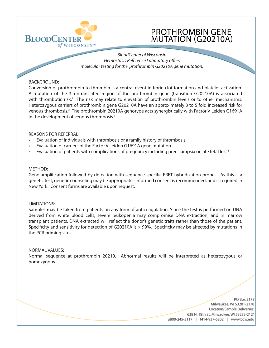 Prothrombin Gene Mutation (G20210a)