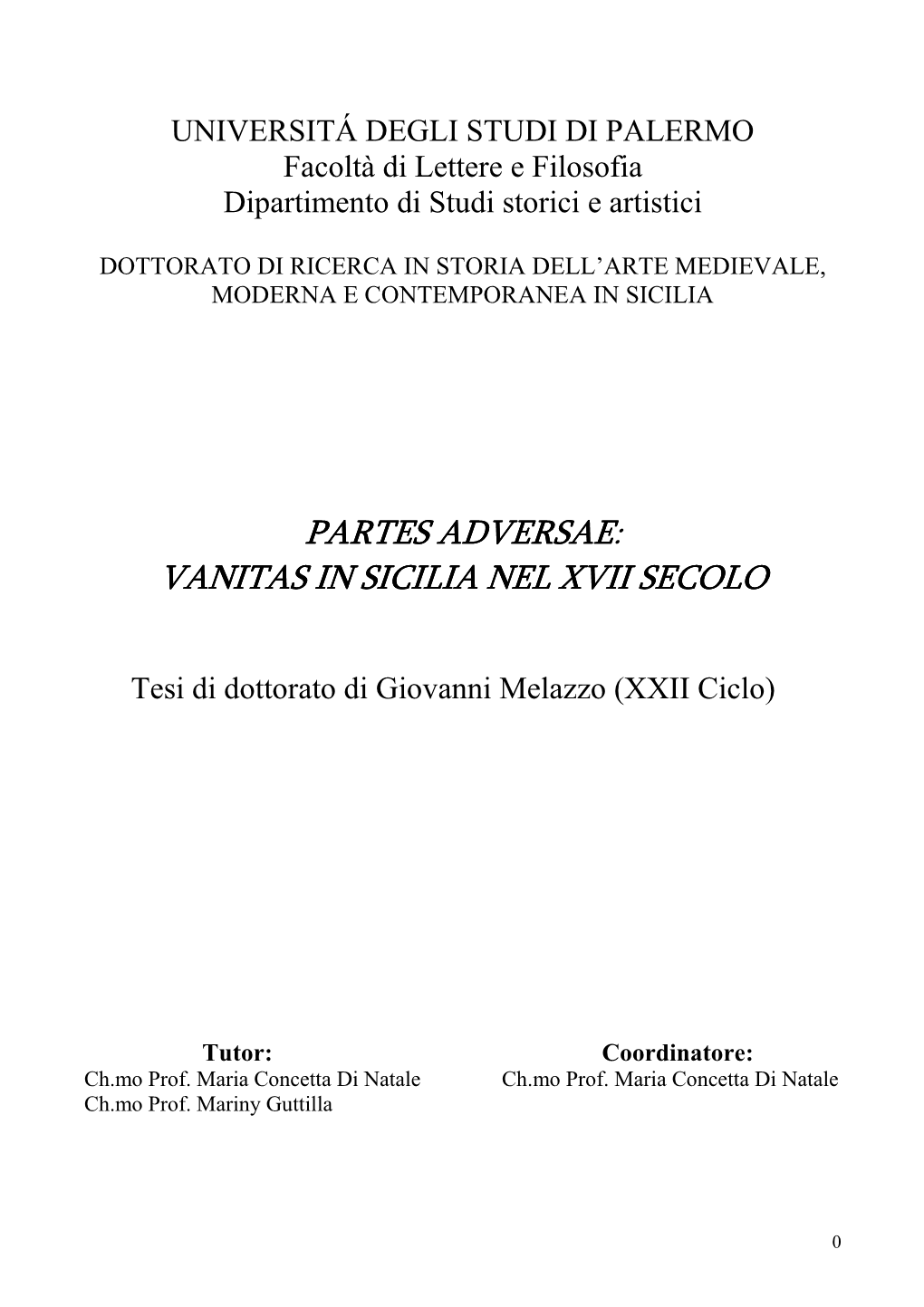 Tesi Di Dottorato Di Giovanni Melazzo (XXII Ciclo)