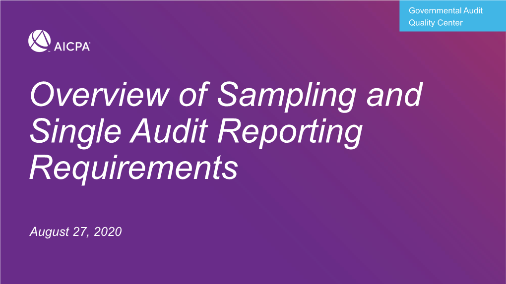 Single Audit Fundamental Series Part 4