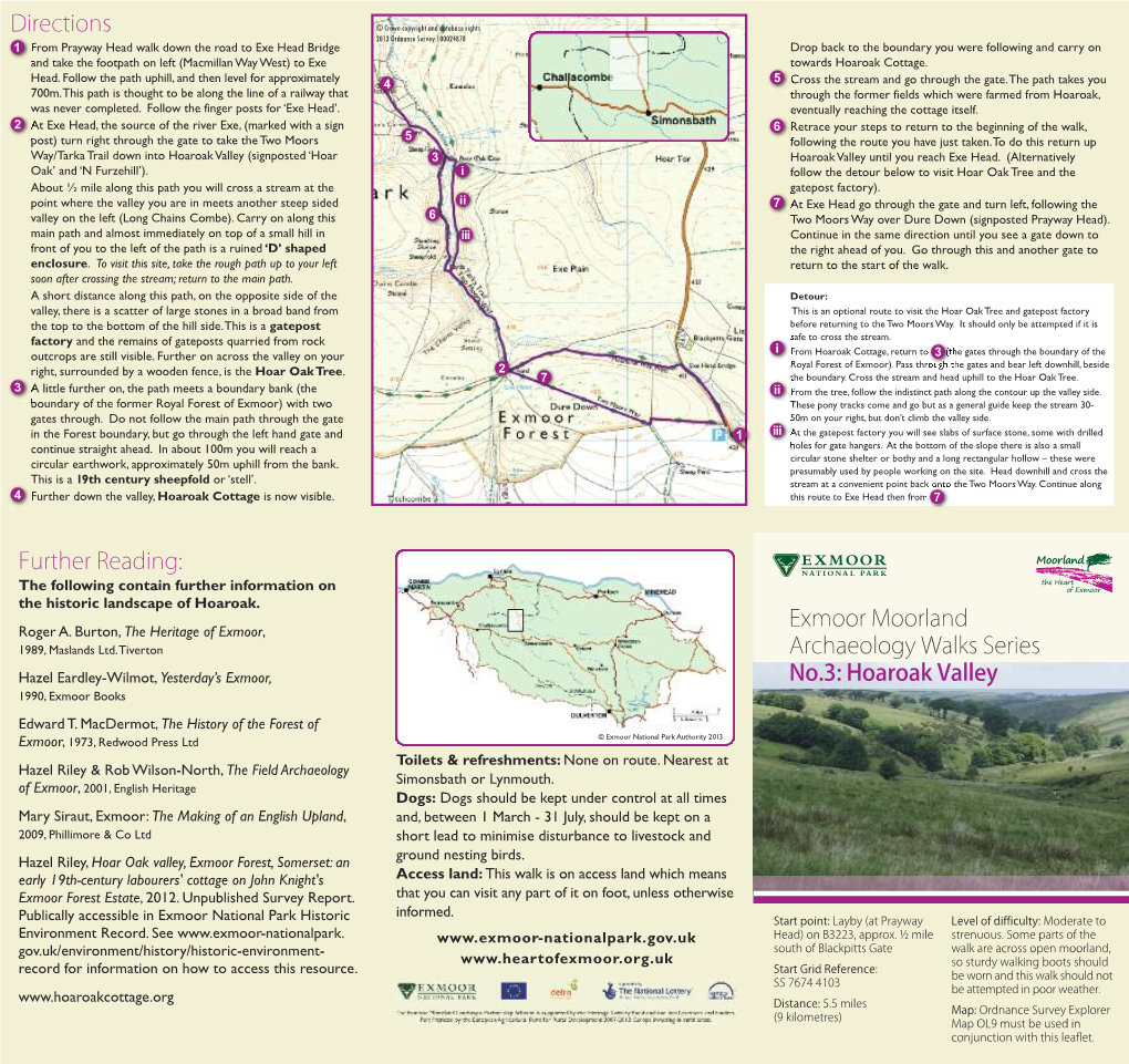 Exmoor Moorland Archaeology Walks Series No.3