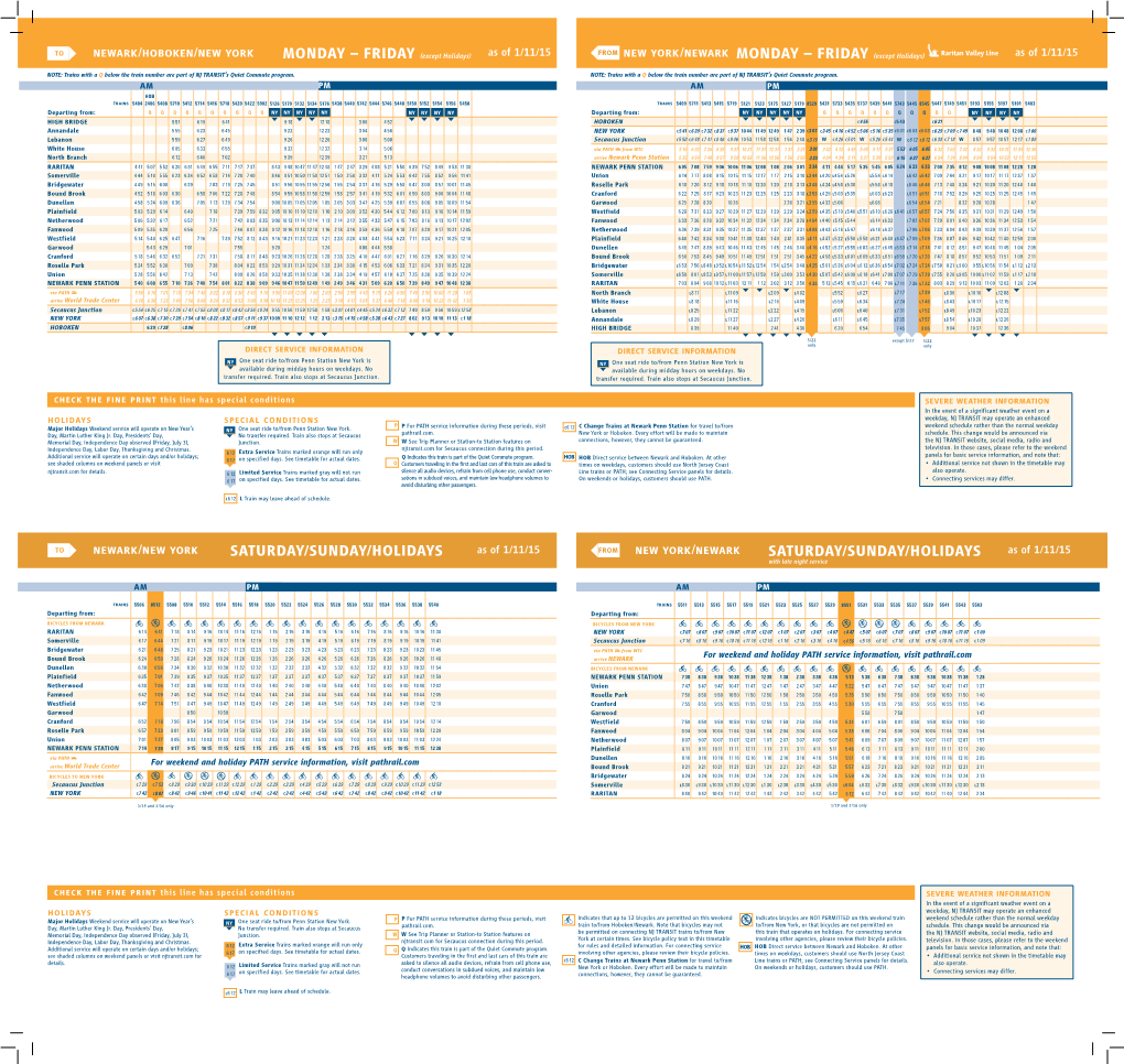 Raritan Valley Line Master File