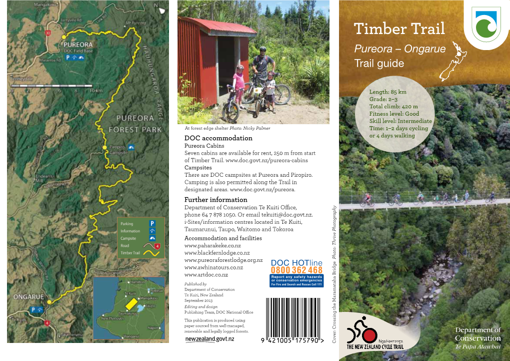 Timber Trail Pureora – Ongarue Trail Guide