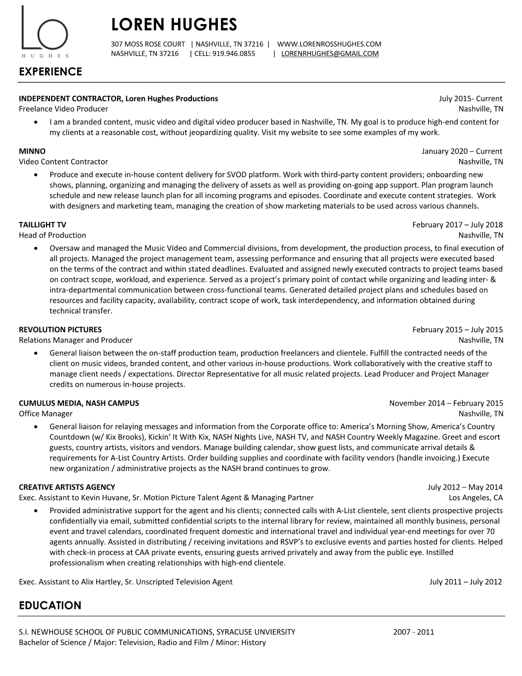 LRH Resume Newest 10.4.20