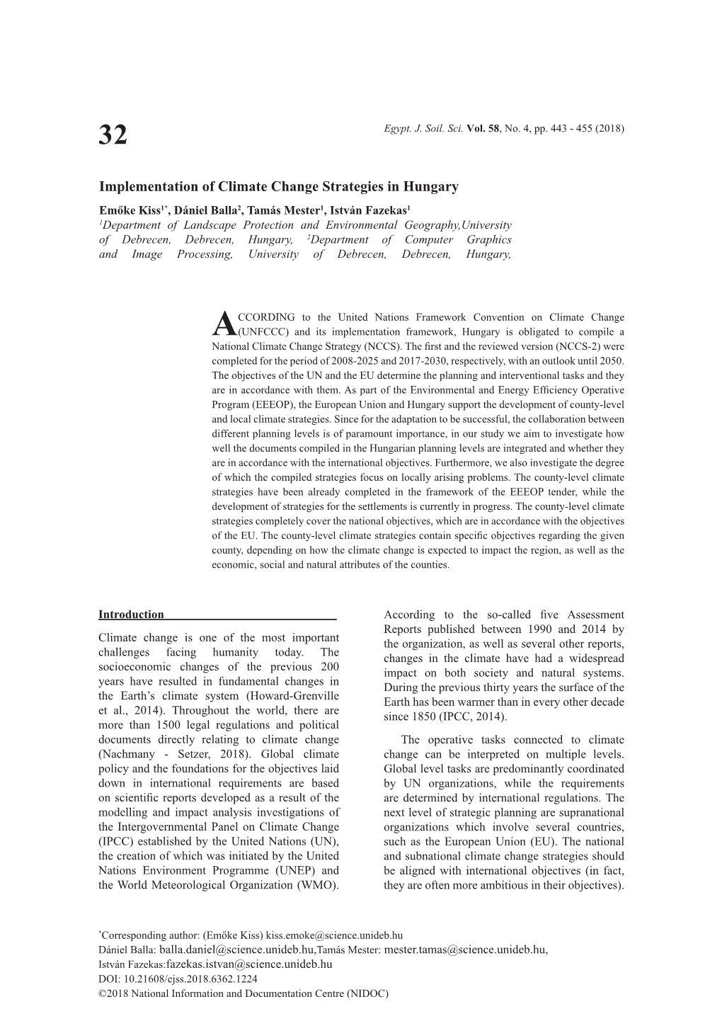 Implementation of Climate Change Strategies in Hungary