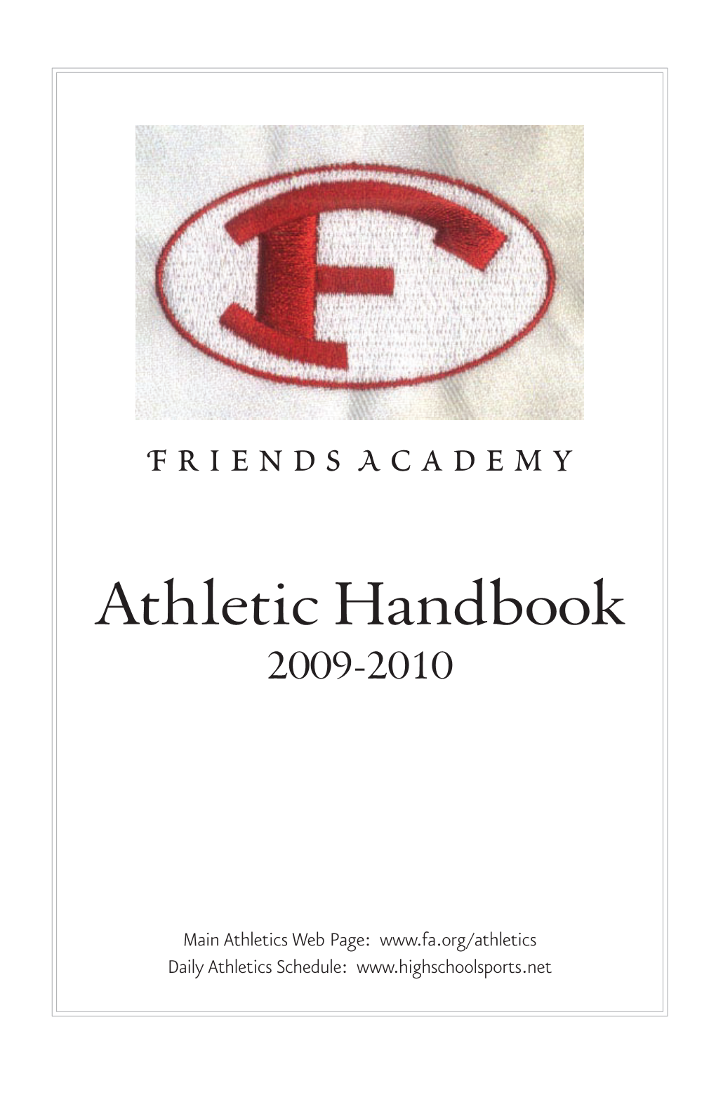 Athletic Handbook 2009-2010