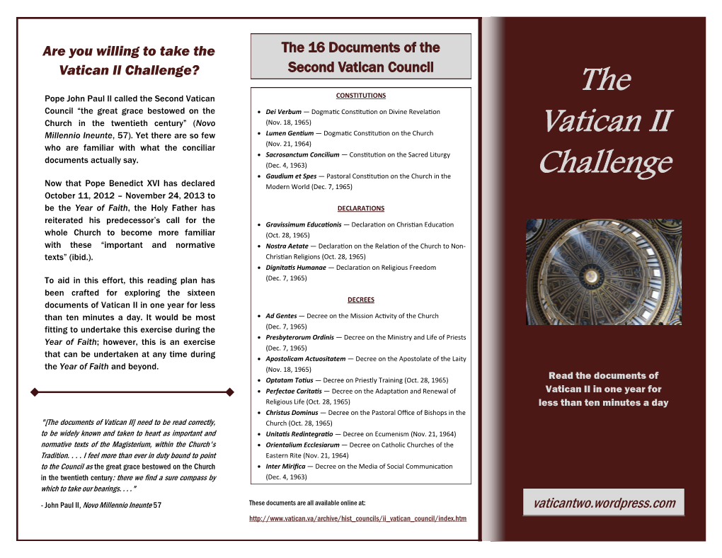 The Vatican II Challenge
