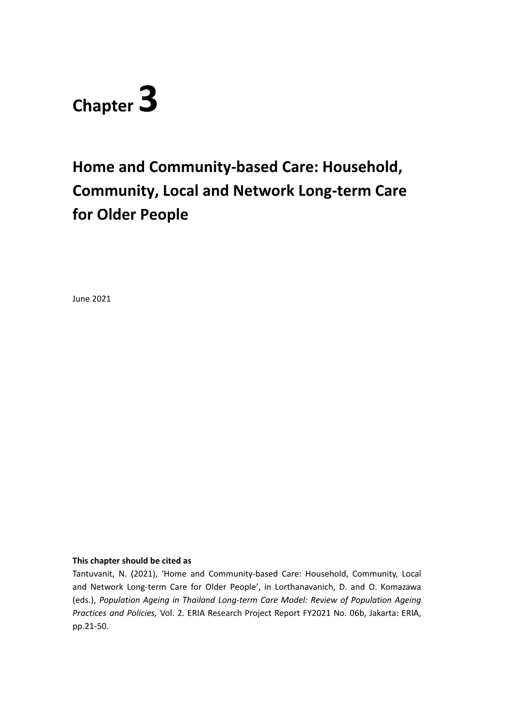 Household, Community, Local and Network Long-Term Care for Older People
