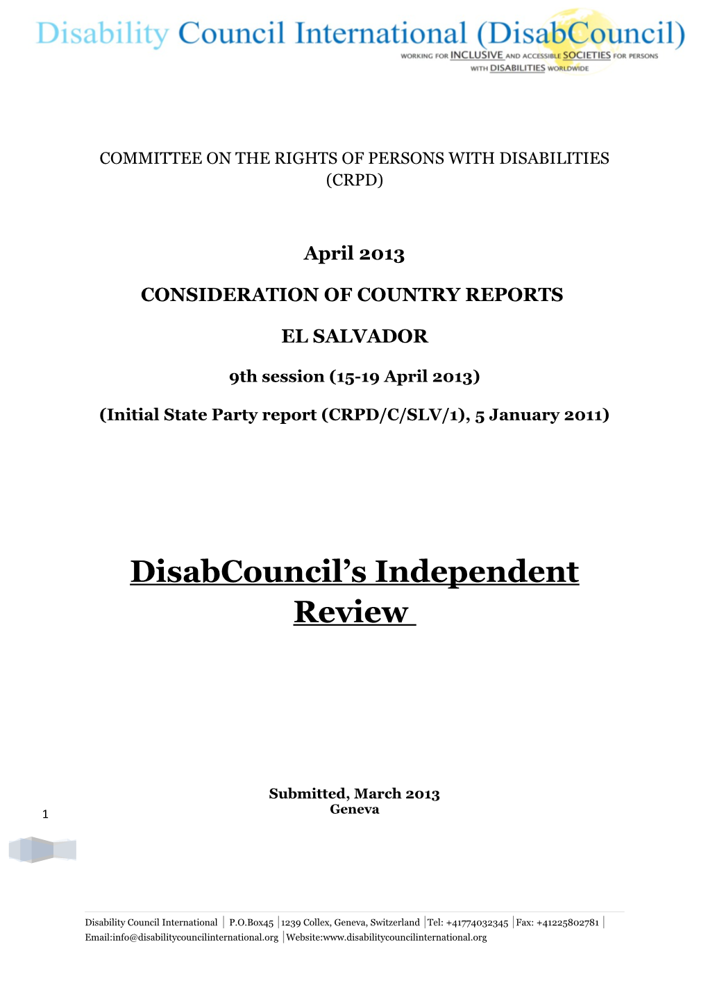 Committee on the Rights of Persons with Disabilities (Crpd)