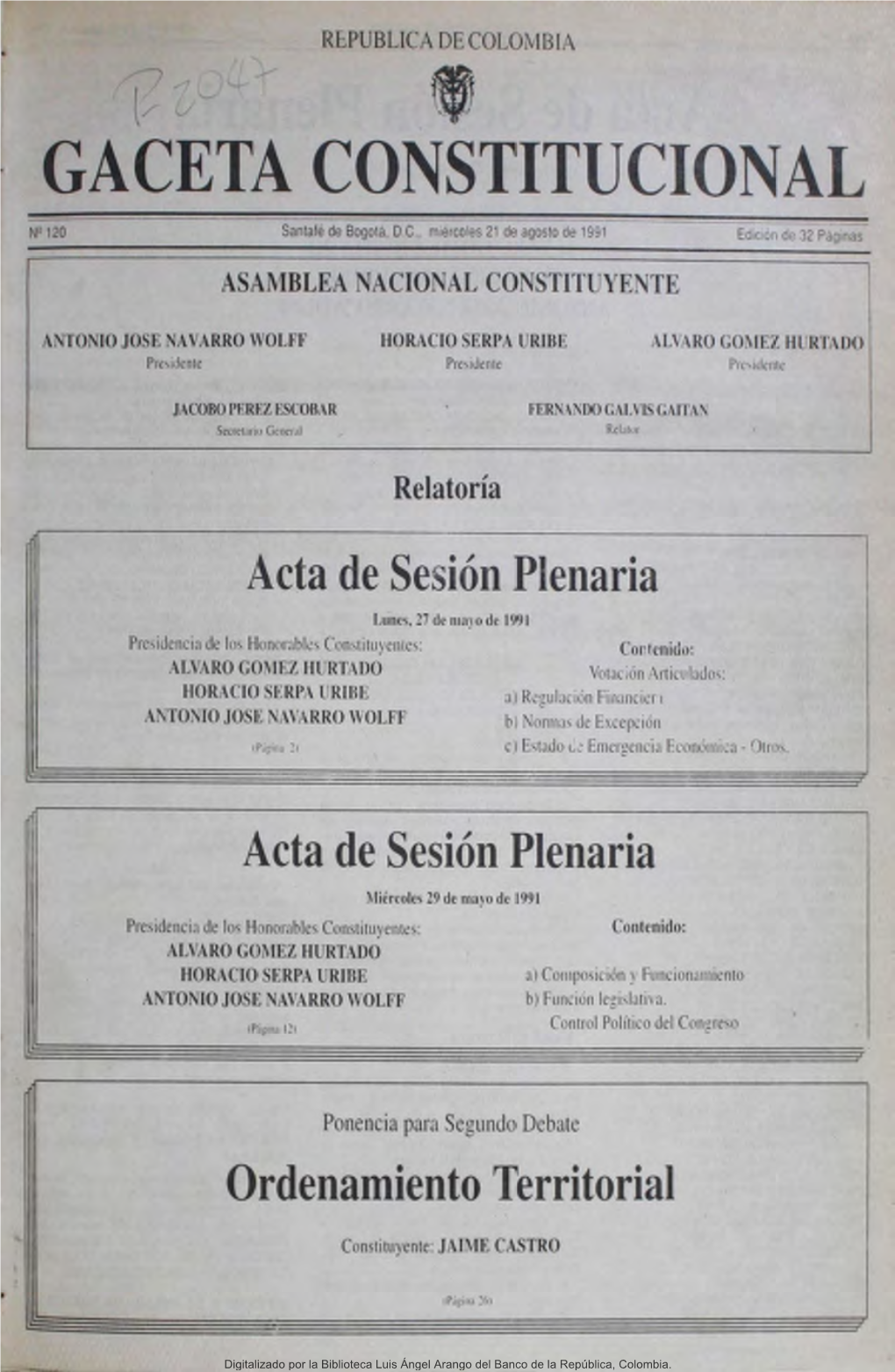 Diario De La Asamblea Nacional Constituyente