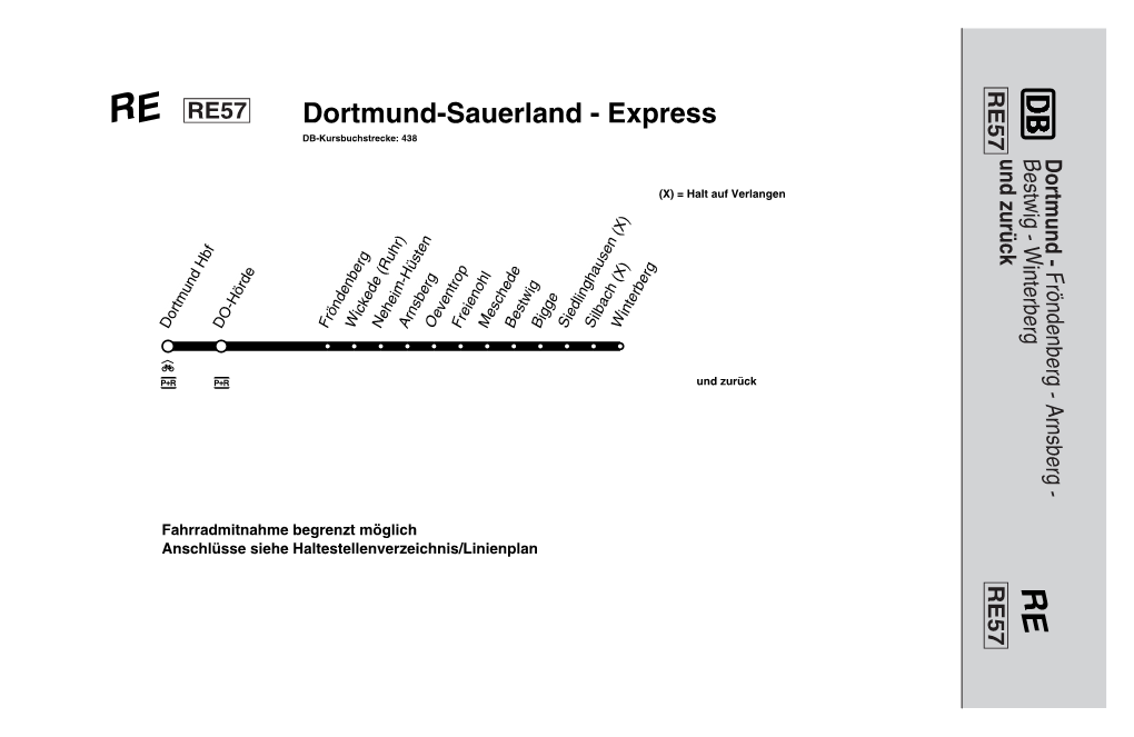 RE RE57 Dortmund-Sauerland - Express DB-Kursbuchstrecke: 438 Und Zurück Dortmund