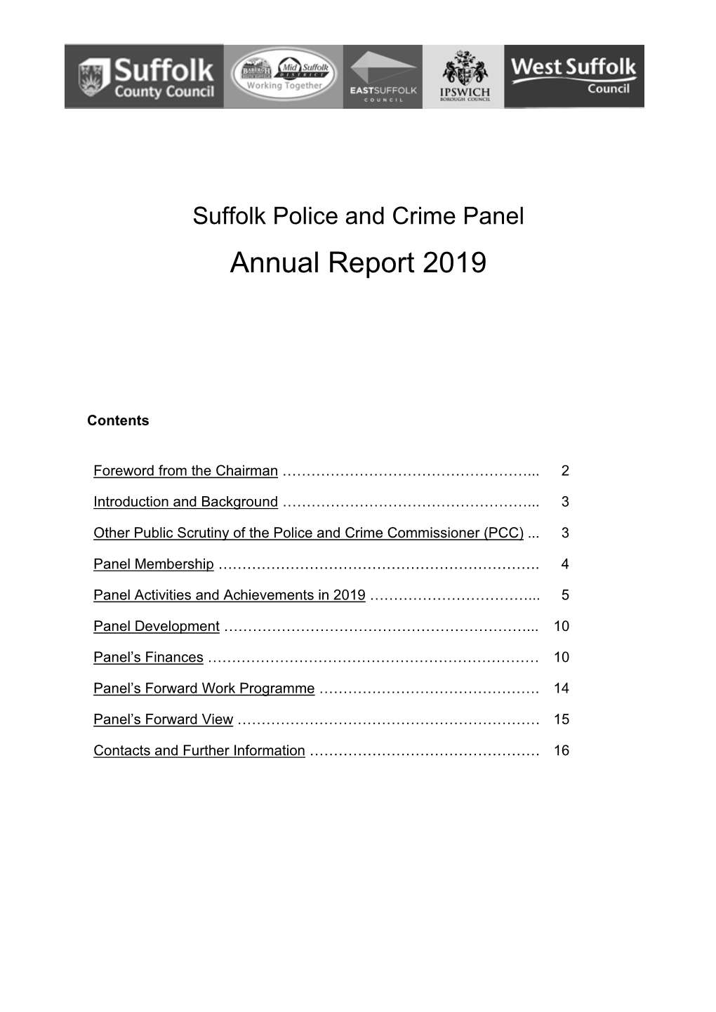 Police and Crime Panel Annual Report 2019