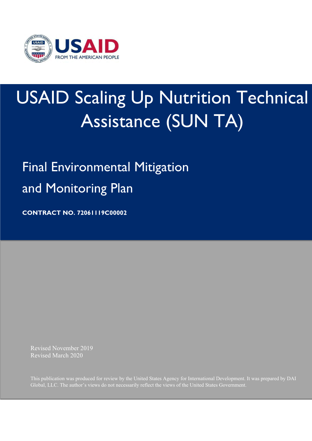 USAID Scaling up Nutrition Technical Assistance (SUN TA)