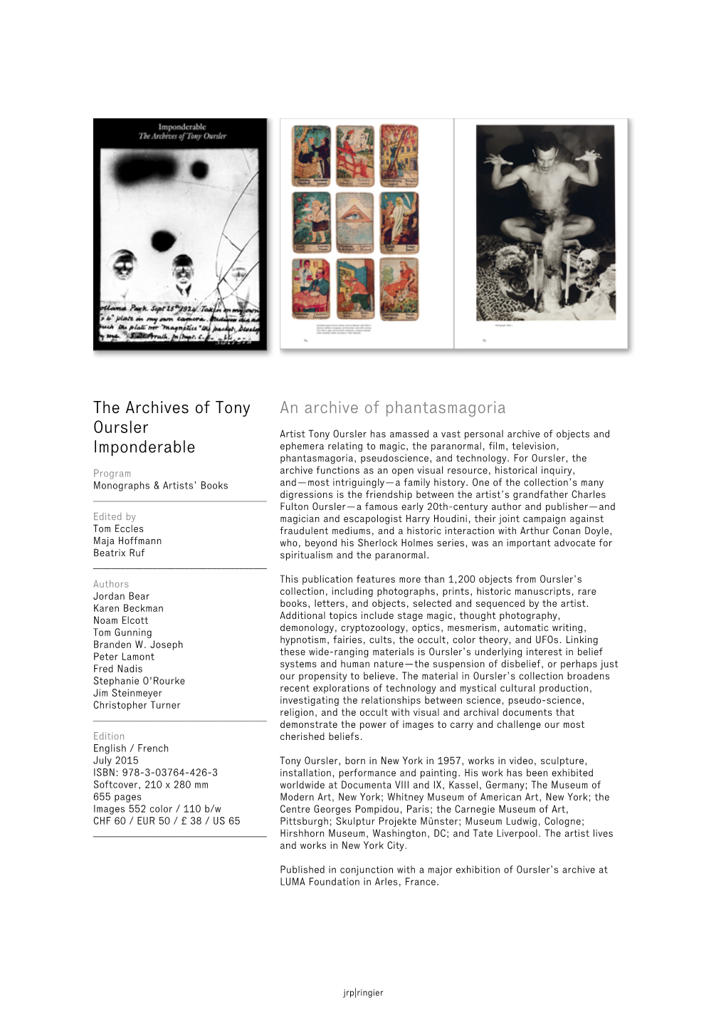 The Archives of Tony Oursler Imponderable An