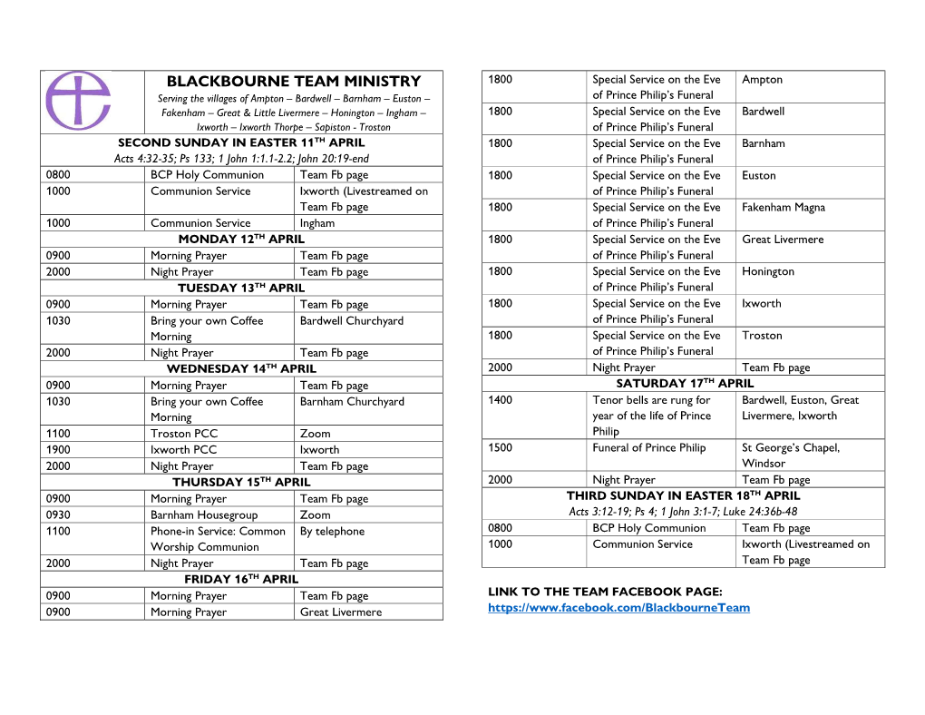 Blackbourne Team Ministry