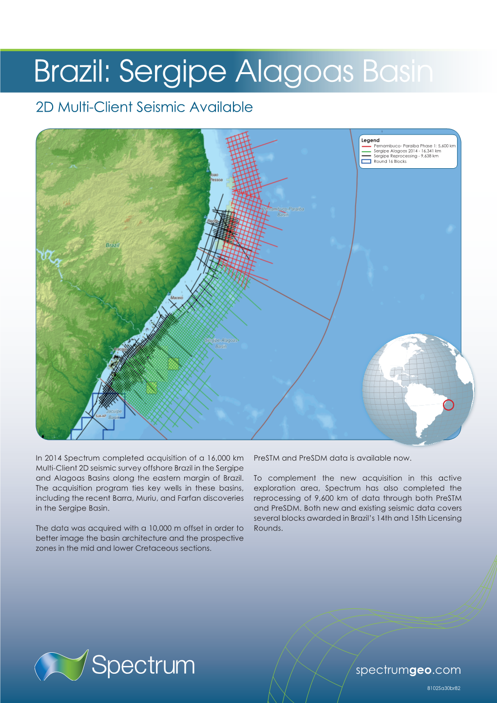 Sergipe Alagoas Basin 2D Multi-Client Seismic Available