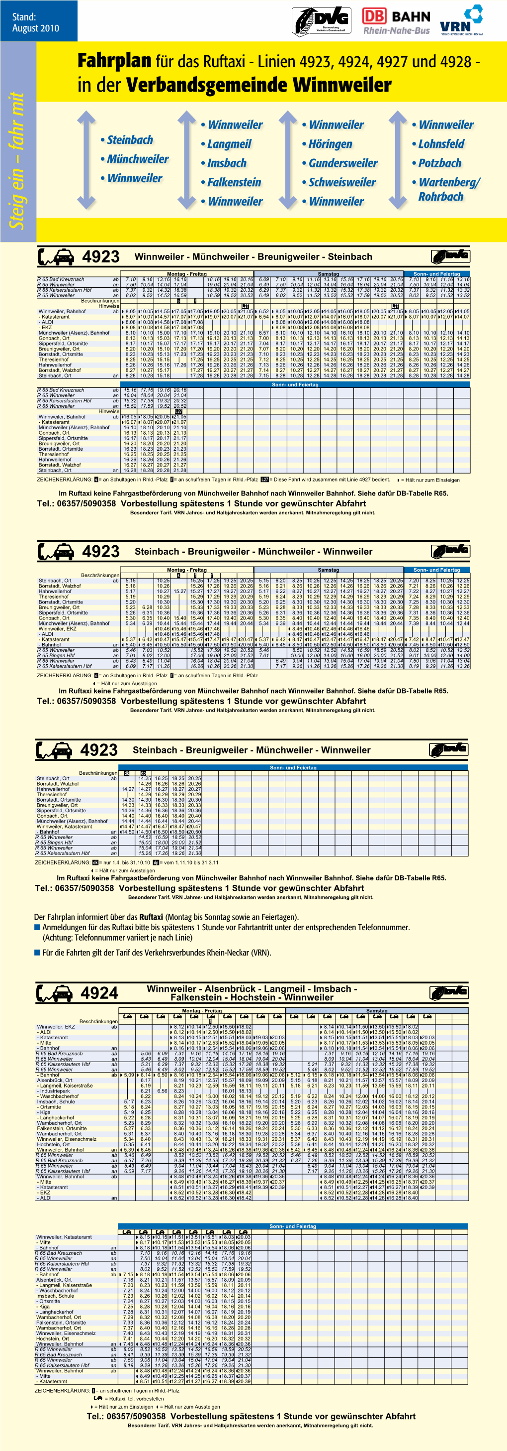 Fahrplan Für Das Ruftaxi