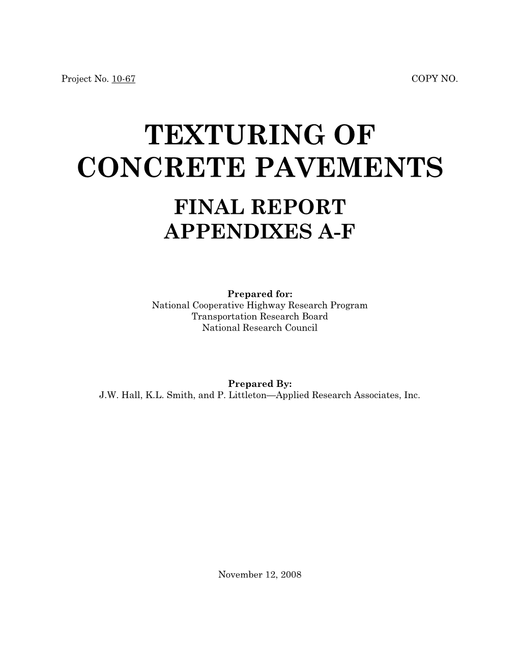 Texturing of Concrete Pavements