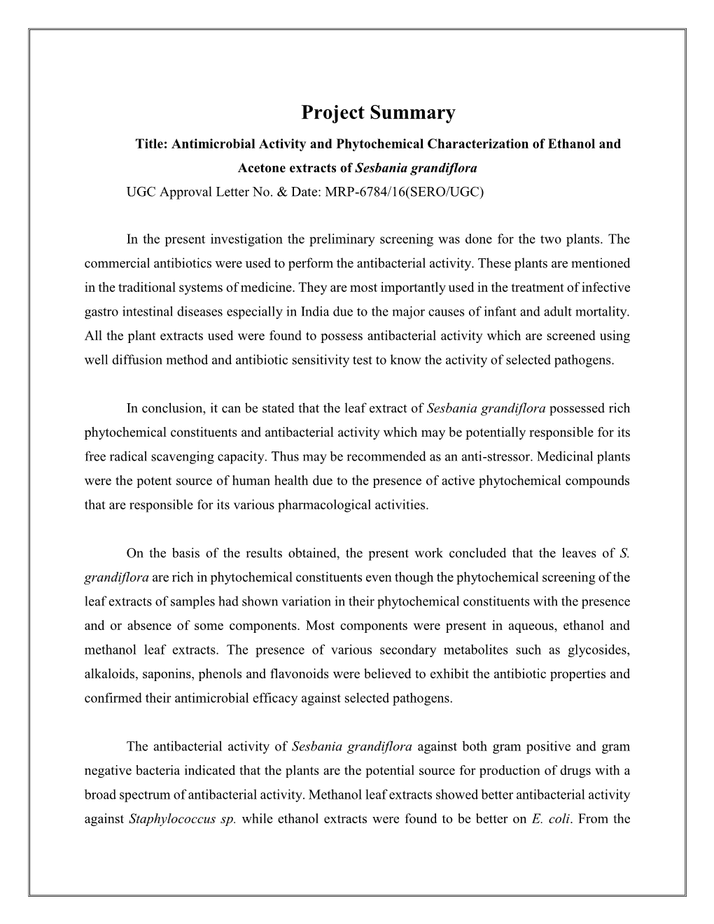 Project Summary