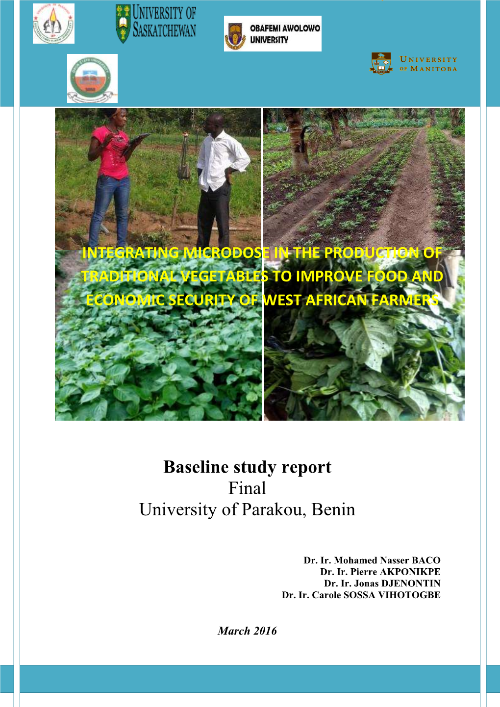 Baseline Study Report Final University of Parakou, Benin