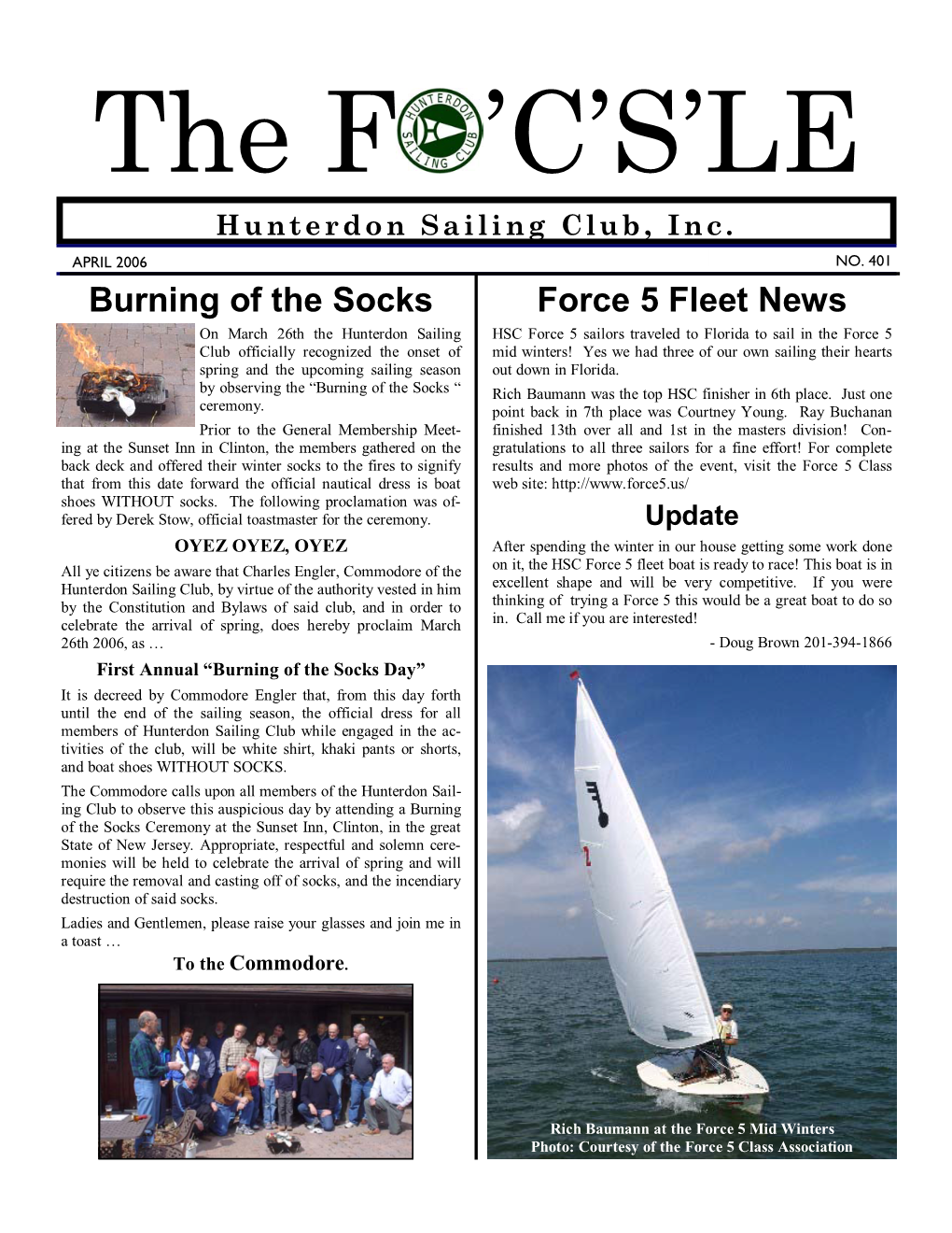 Force 5 Fleet News Burning of the Socks