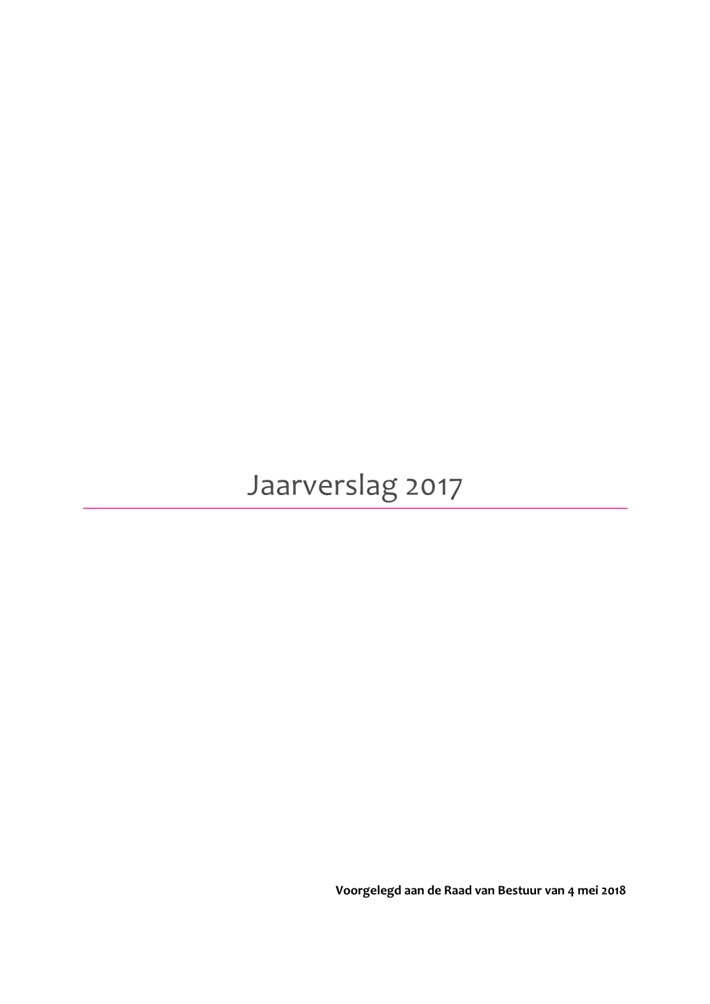 Jaarverslag 2017