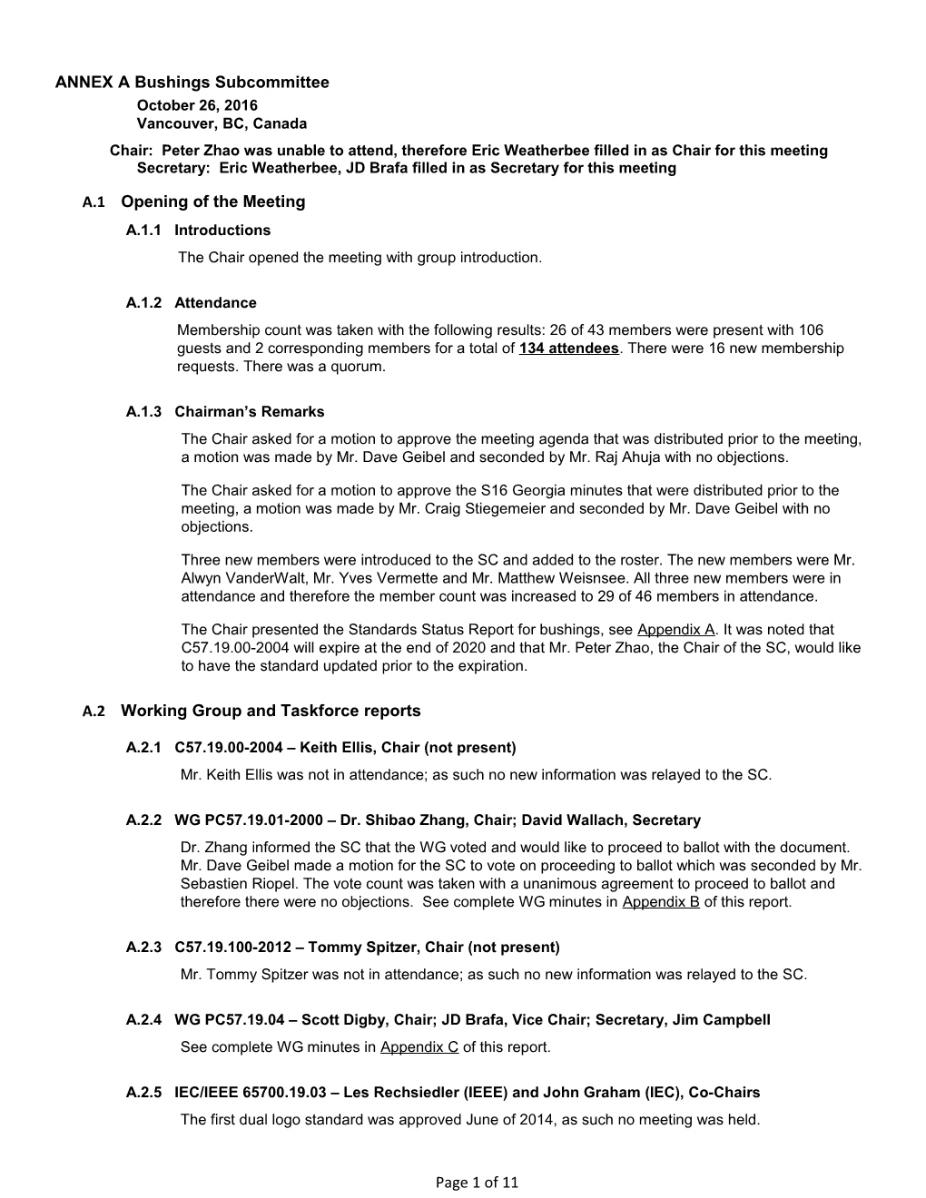 ANNEX a Bushings Subcommittee