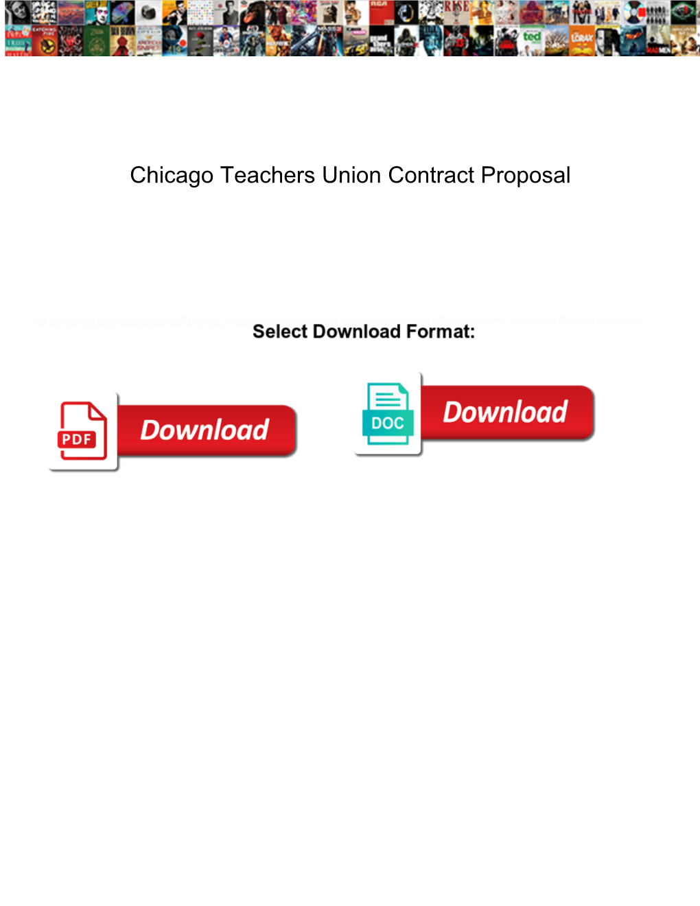 Chicago Teachers Union Contract Proposal