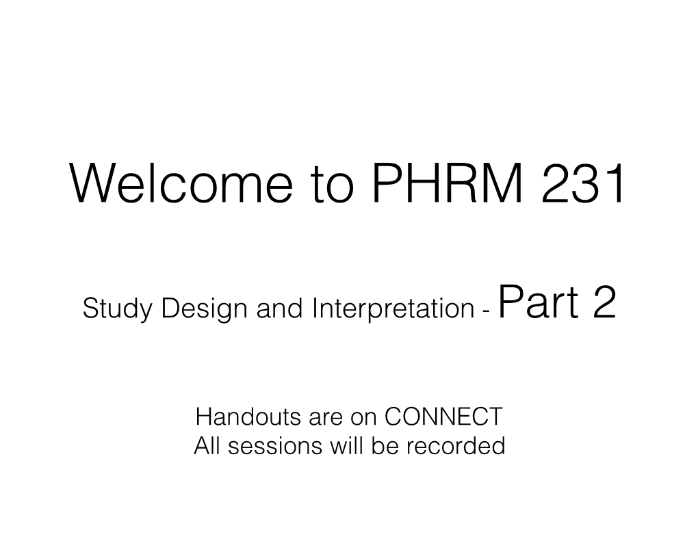 PHRM 231 Intro