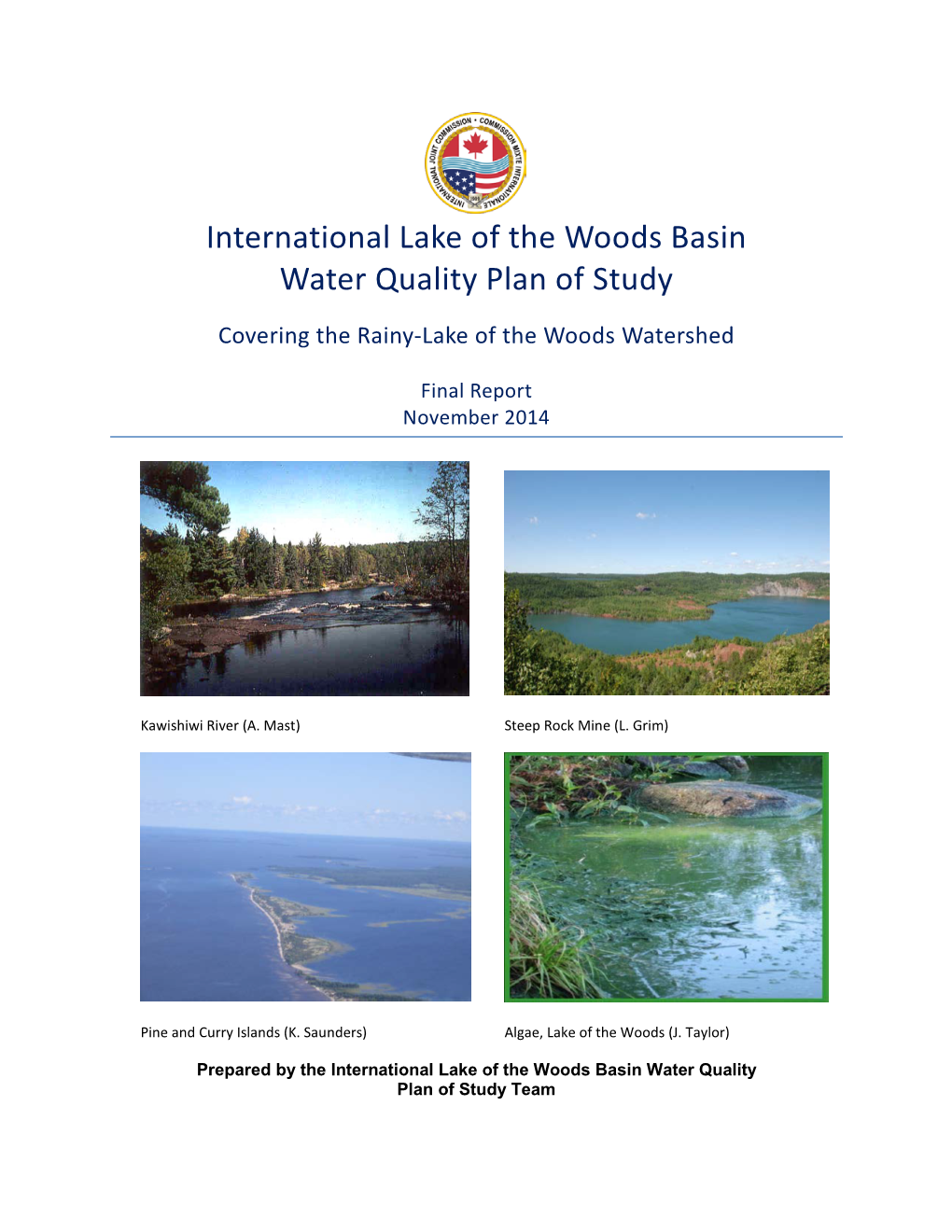 International Lake of the Woods Basin Water Quality Plan of Study