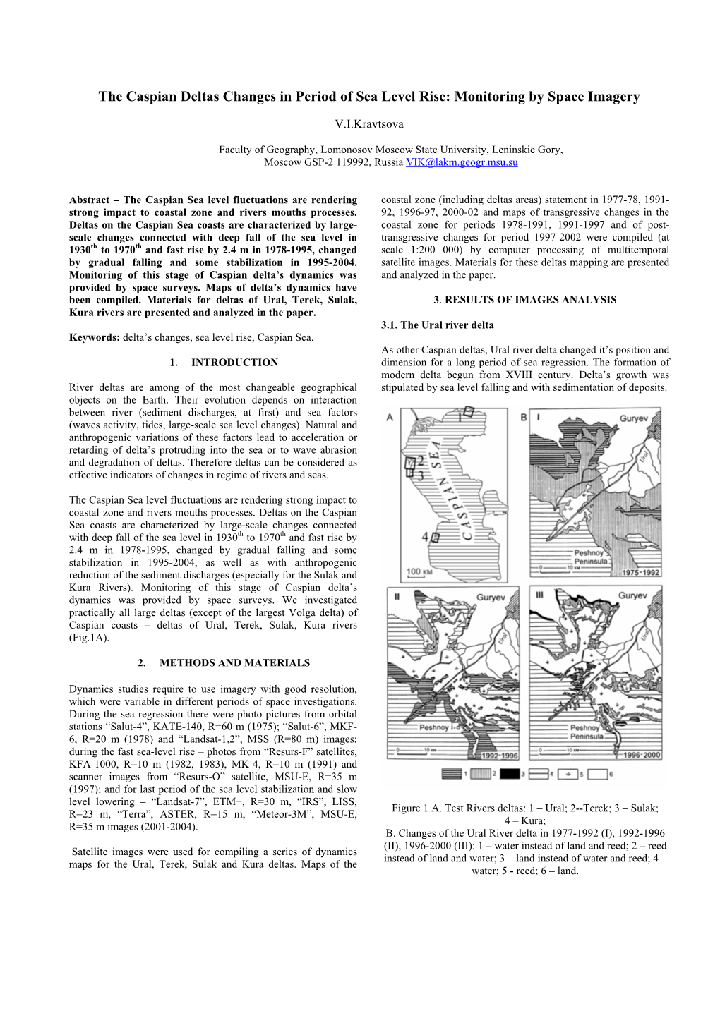 The Caspian Deltas Changes in Period of Sea Level Rise: Monitoring by Space Imagery