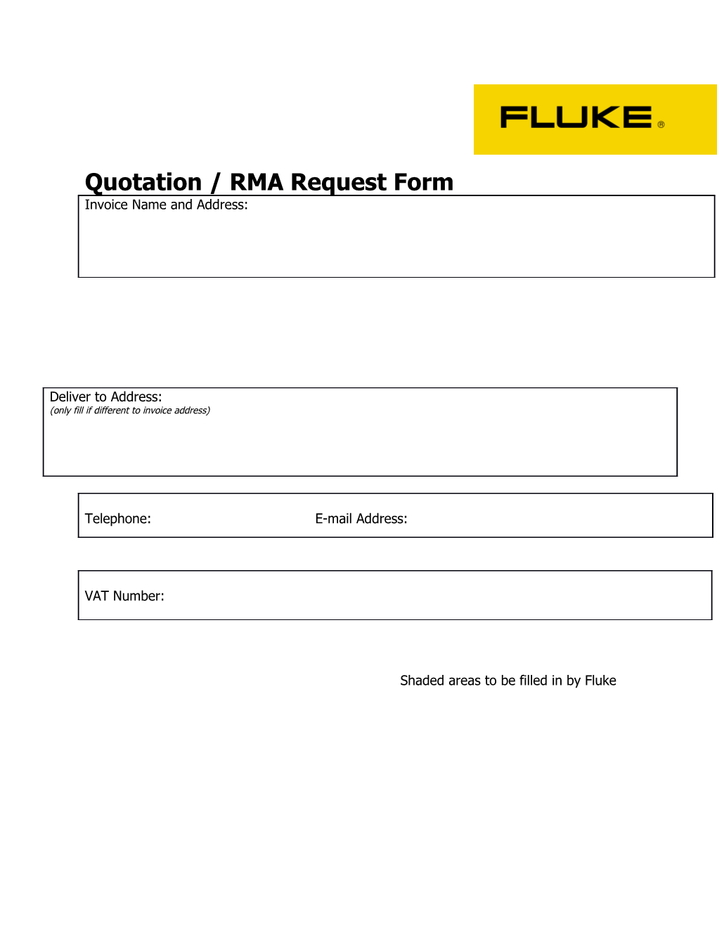 Quotation / RMA Request Form