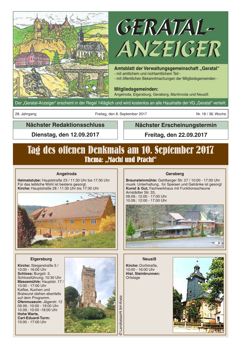 Geratalanzeiger Nr. 18 Vom 08.09