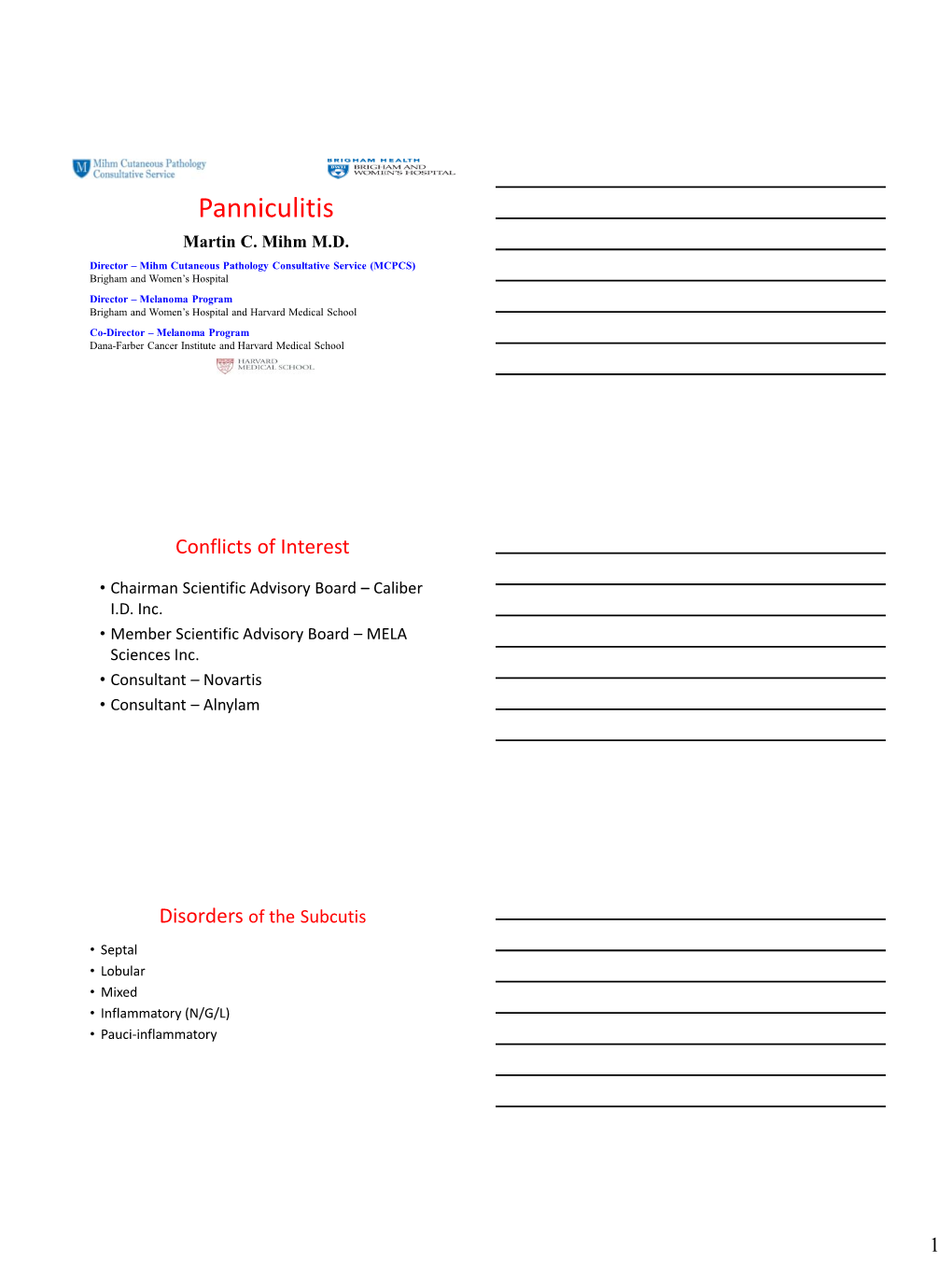 Panniculitis Martin C