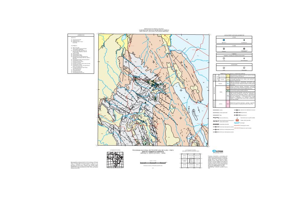 Área BA-13, Gentio Do Ouro. Mapa De Jazimentos