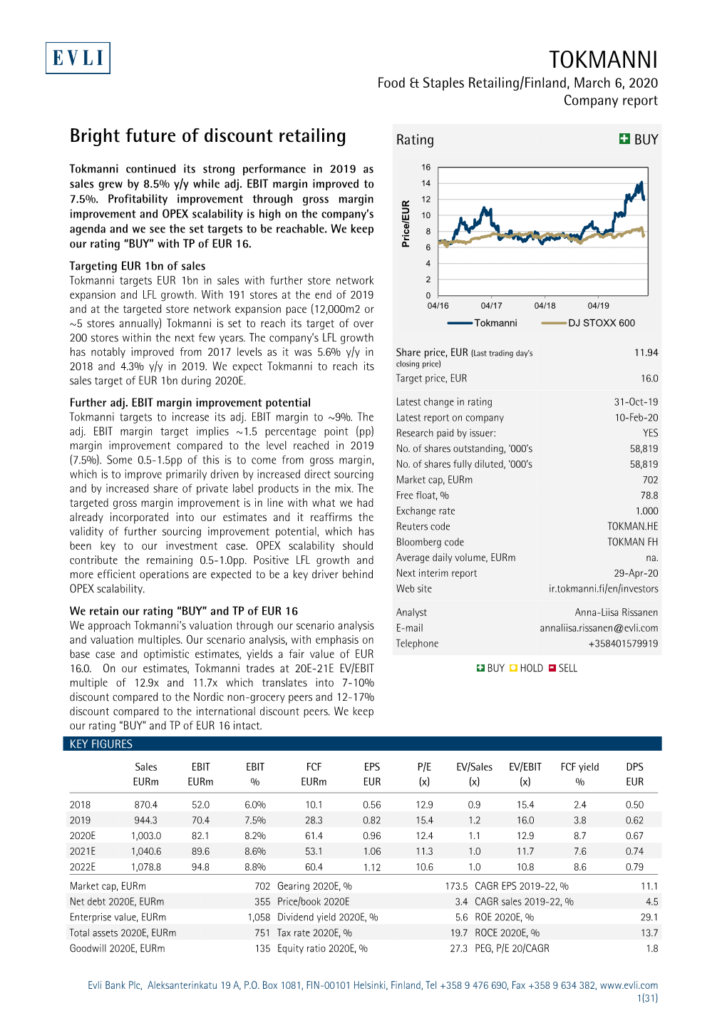 Tokmanni 200306 Company Report