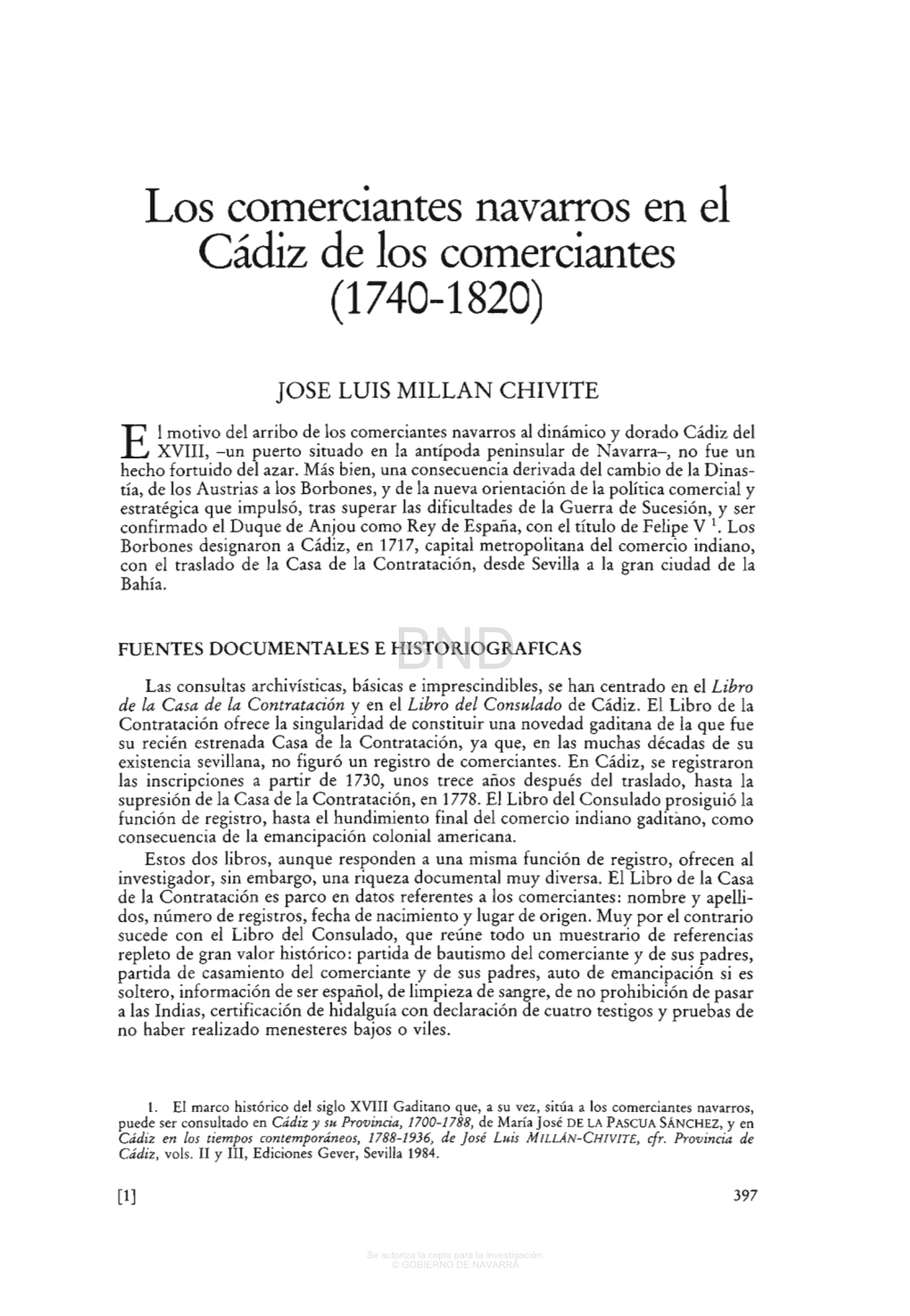Los Comerciantes Navarros En El Cádiz De Los Comerciantes (1740-1820)