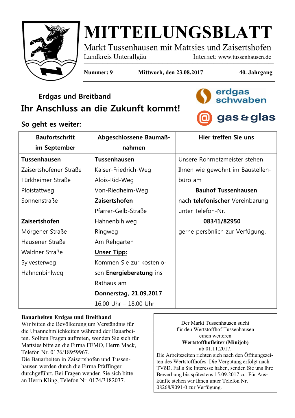 Mitteilungsblatt 09 2017