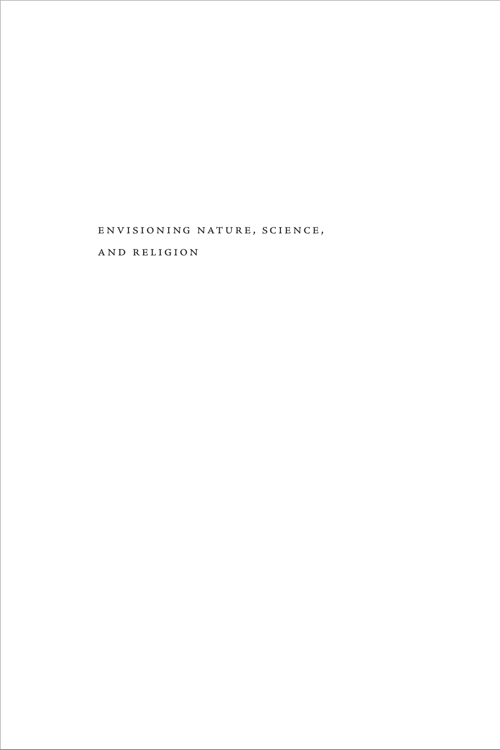 Envisioning Nature, Science, and Religion Templeton Press Envisioning Nature, Science, and Religion