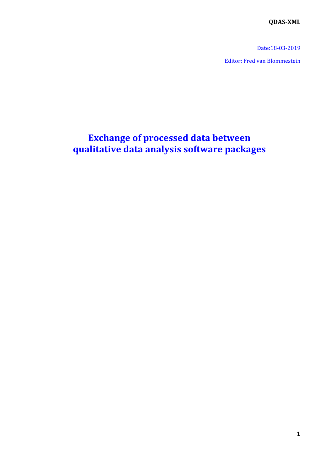 Exchange of Processed Data Between Qualitative Data Analysis Software Packages