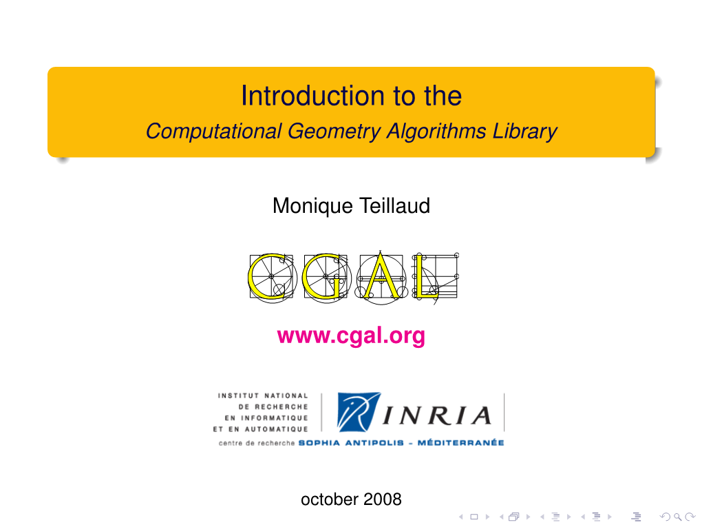 Introduction to CGAL